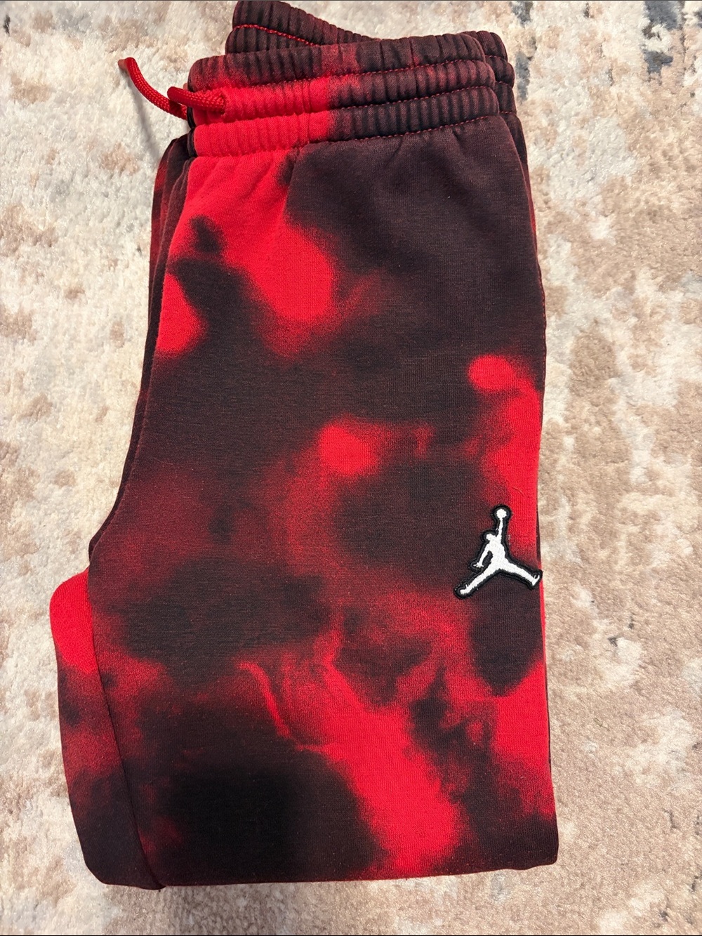 Jordan Red & Black Tie-Dye Jogger Pants